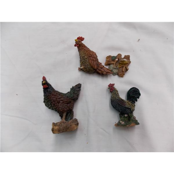 miniature ceramic chickens