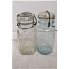 Image 3 : 2 Perfect seal glass jars, 1 bottle of vintage Avon Leather after shave, 1 glass candy bowl