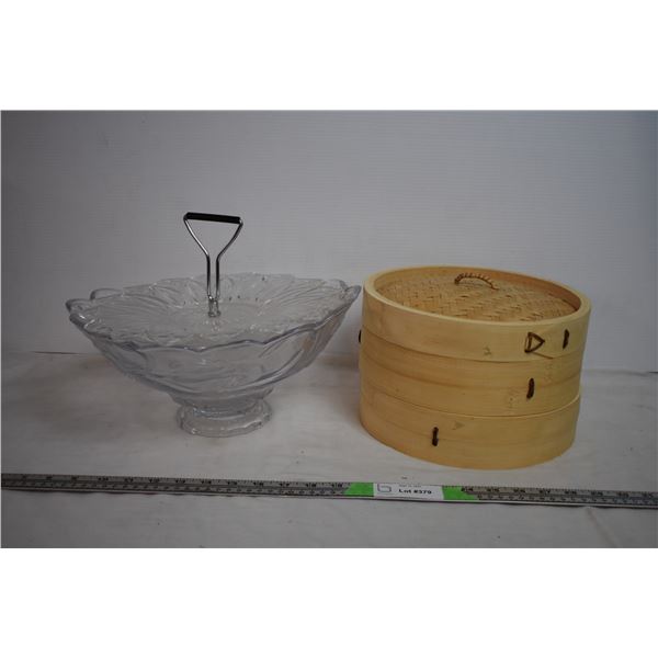 Fruit Bowl, dimsum server, glass serving tray