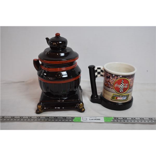 Ceramic Nascar Mug + Ceramic stove Jar