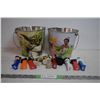 Image 1 : Two tin sand buckets with pez dispensers