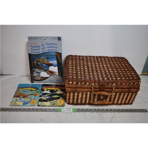 Wicker picnic basket, Painting by numbers, magnetic playset