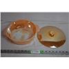Image 1 : Fireking peach lustre dish with lid