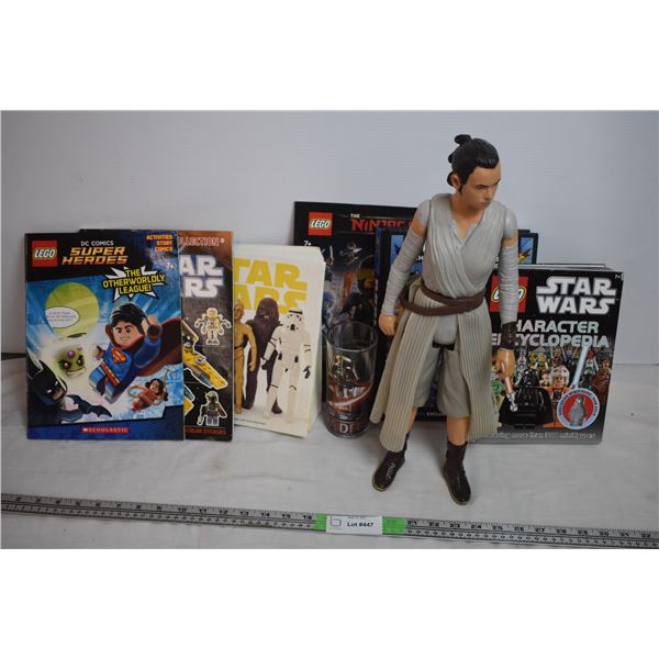 Star Wars lot - lego books + toy character