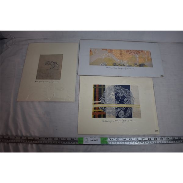 3 portions of antique japanese paintings