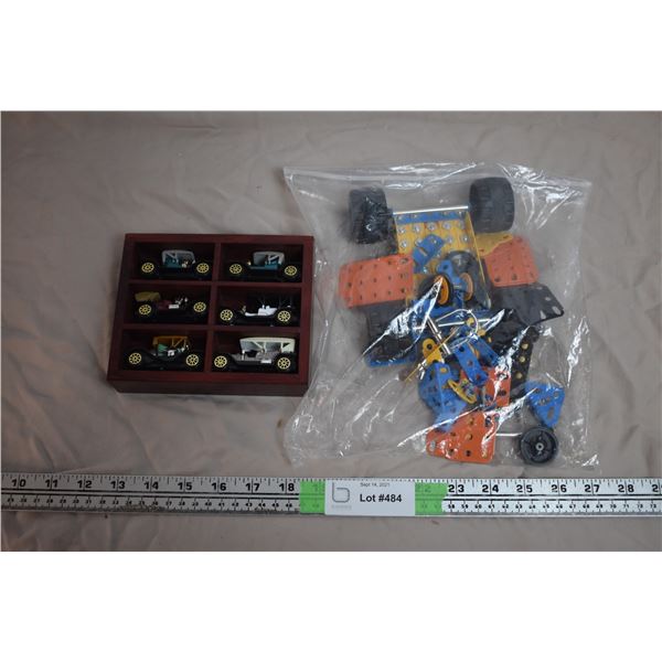 Meccano + model car shelf