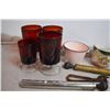 Image 2 : Vintage Lot - shaving Cup, glasses, misc