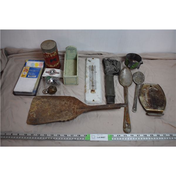 misc vintage items - bostich nailer, teabag holder, etc