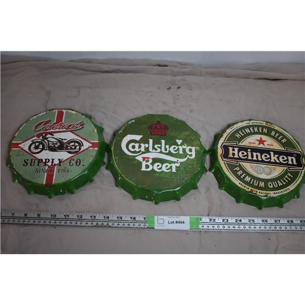vintage looking beer bottle cap wall hangers