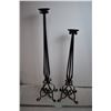 Image 1 : Cast Iron Candle Holders - 37" Tall + 30" Tall