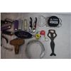 Image 3 : Lot of trinkets, bottle openers, pocket knife, lighters, misc