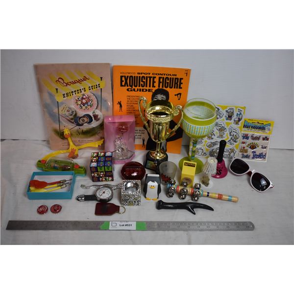 misc trinkets, cabbage patch fuzzy stickers