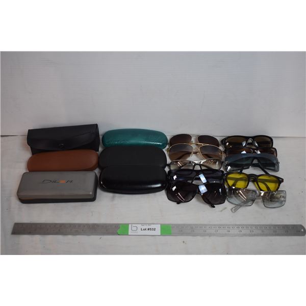 Sunglasses/safety glasses with cases