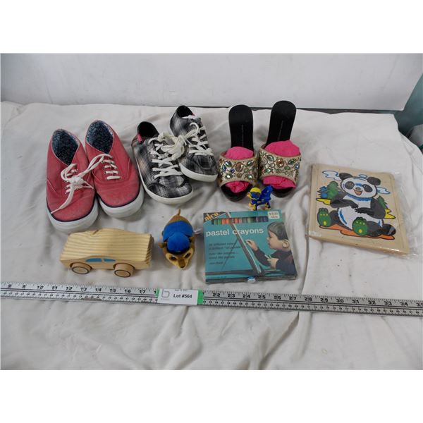 shoes + puzzle + other toys