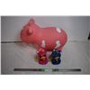 Image 1 : Rubber bouncy pig + hatchimal toys