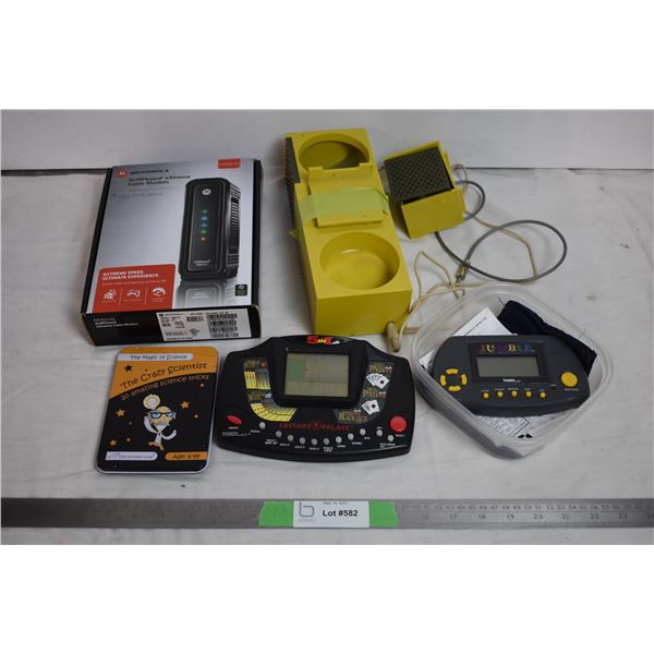 Modem + handhelds + speaker amplifier