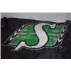 Image 4 : Saskatchewan Roughriders flag + gainer bag, misc