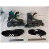 Image 1 : Rollerskates (size 10? - damaged wheel) + shoes (size 13 - used)