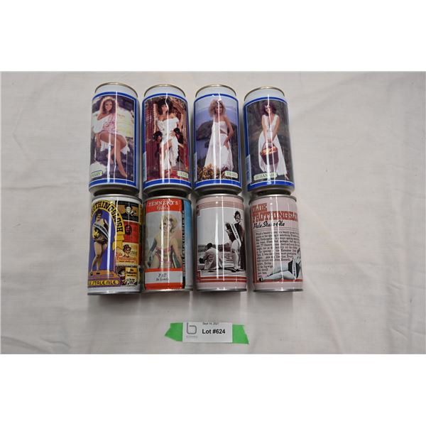 Tenesse Lager Beer cans with pinup girls + frothing slosh cans