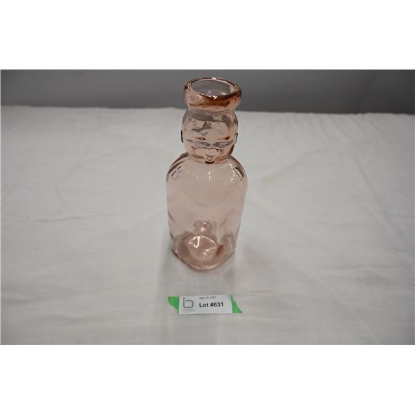 Brookfield Pink glass cream bottle/jar - 1 quart