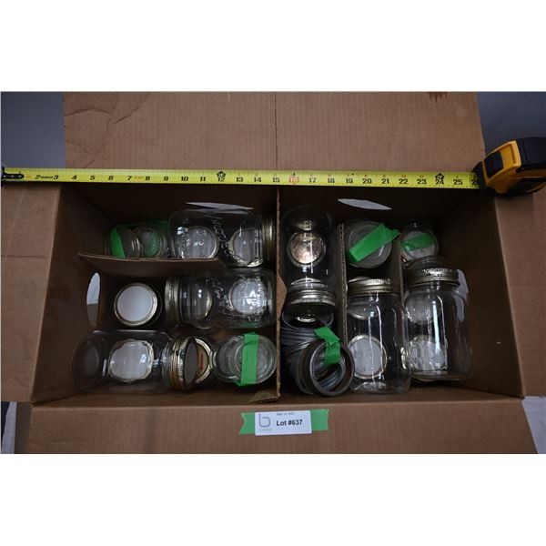 Box of canning jars - approx 2 dozen (improved gem, dominion)