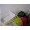 Image 2 : Plastic storage containers, books plus misc