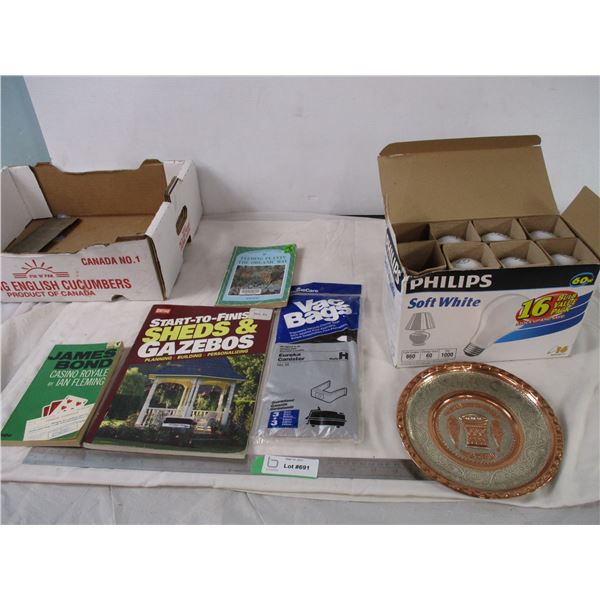 light bulbs, vacuum bags, plus misc