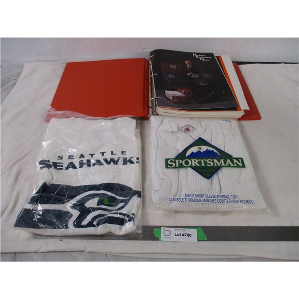 Seattle Seahawks New XL shirt, men's XL Thermal top (new) plus parts catalog?