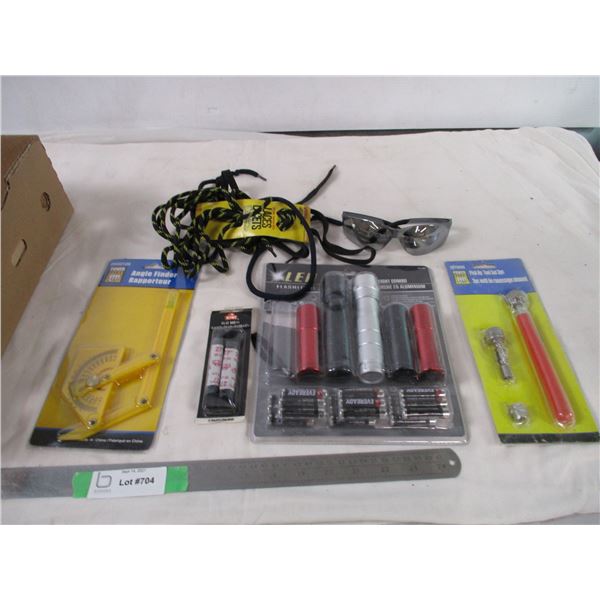 New flashlights; 3 pc pickup tool set plus misc