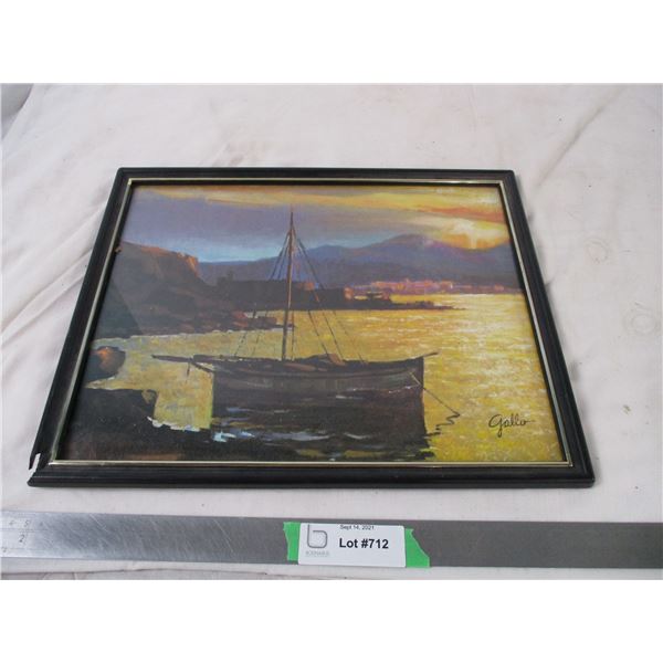 Picture in frame signed Gallo (frame broken) 12" x 15"