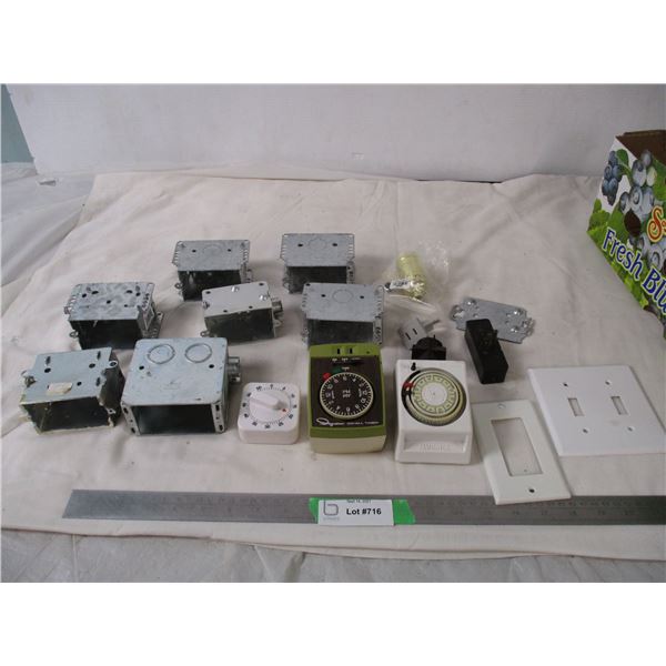 Electrical boxes, timers