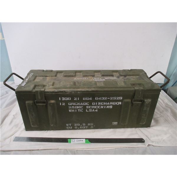 Military ammo box metal (9 1/2 x 25 1/2) 1969