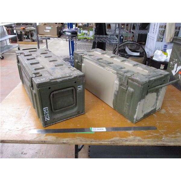(2 X THE MONEY) Military ammo box metal (9 1/2" x 25 1/2" 1968,69)