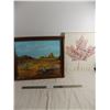 Image 1 : Canvas print Canada maple leaf + farm painting