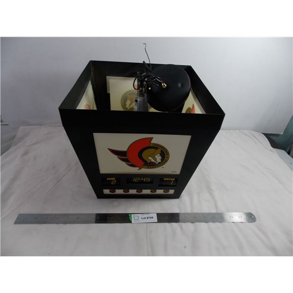 Ottawa senators score board light fixture