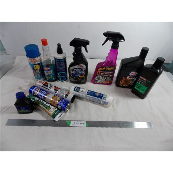 Oil + other chemicals + caulking