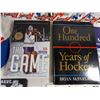 Image 5 : Hockey items - license plate frame, cards, 3 books, Canadiens hat, Team Stickers