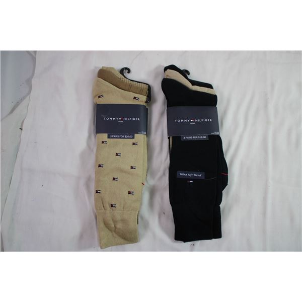 6 pairs of tommy hilfiger socks (new) "one size"