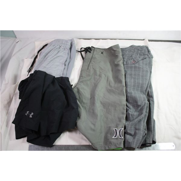 2 pairs Hurley 2 pairs under armour shorts size small