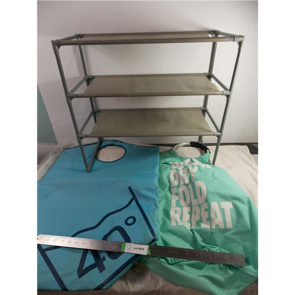 Shoe shelf with laundry bags