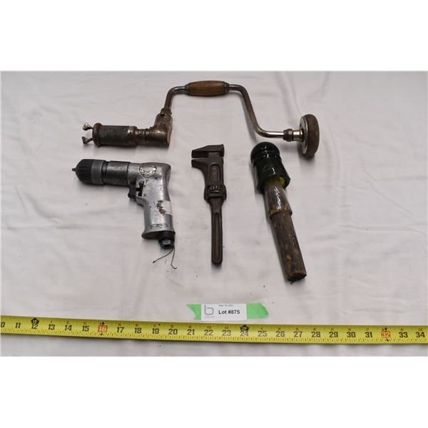 Hand tools + vintage pipe wrench