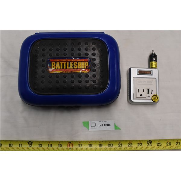 Vehicle inverter with battleship portable game