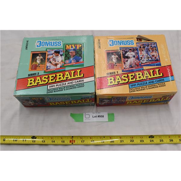 1991 Donruss Baseball - 2 boxes of unopened packs
