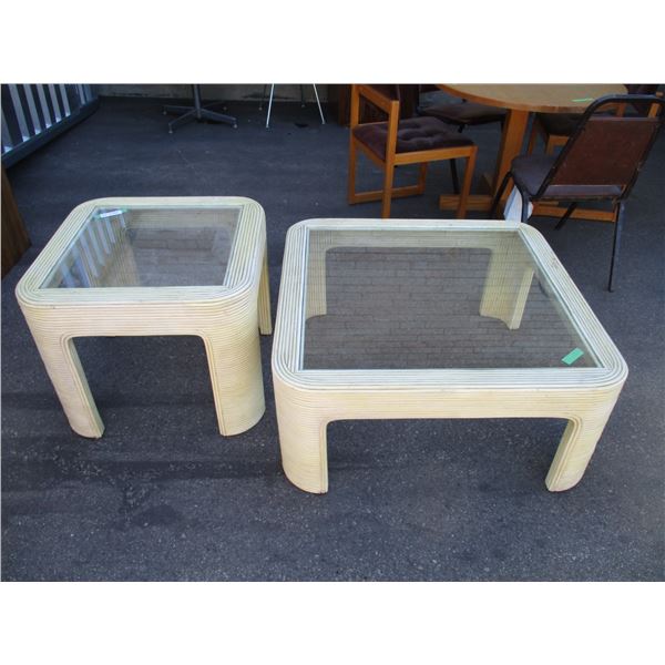 plastic glass top tables - 35x35x17 (25x25x20)