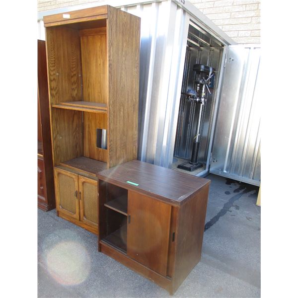 2 door cabinet + shelving unit