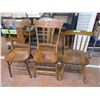 Image 1 : 3 wooden chairs (2 have been repaired)