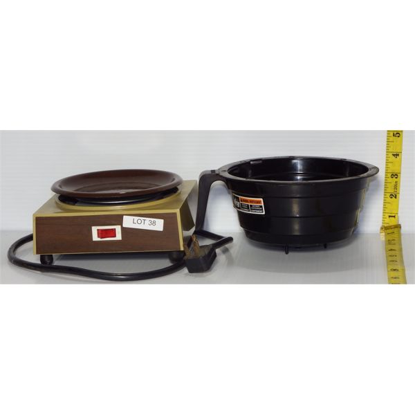 Used Single Coffee Pot Electric Warming Station with Single Coffee Basket