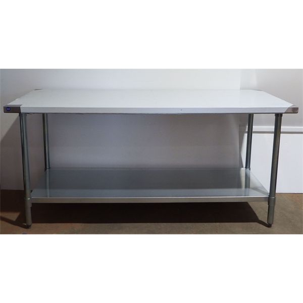 New 30'' x 72'' S/S Work Top Table with Galvanized Legs + Under Shelf