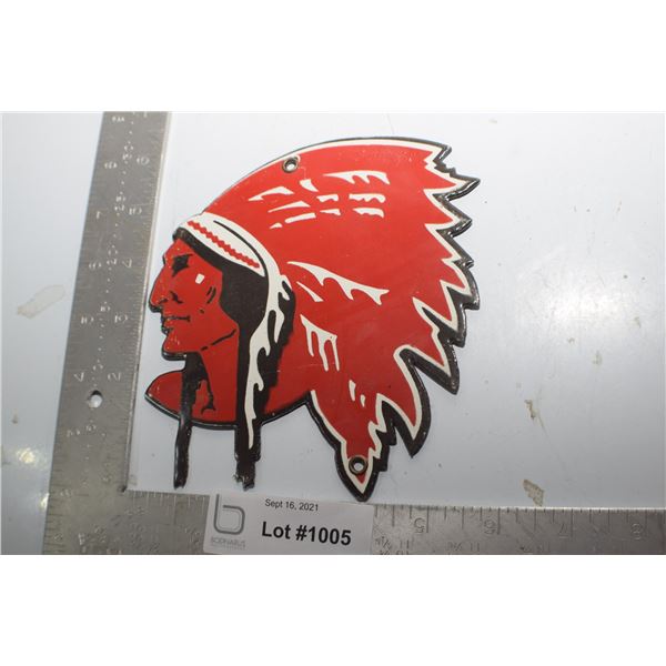 HEAVY  PORCELAIN RED INDIAN  SIGN FANTASY