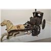 Image 2 : VINTAGE CAST IRON HORSE AND CARRIAGE